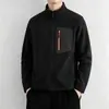 Chamarra de forro polar para hombre con cuello alto, cálida, transpirable, cómoda, chaqueta sudadera tipo cárdigan casual deportivo