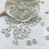 Corazón Iridiscente Transparente Corazón Melocotón AB Pulsera de Cuentas Sueltas Hecha a Mano Pulsera Collar Accesorios para el Cabello Accesorios para Joyería DIY