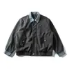 Yidao Vintage 2026 Otoño Nueva Chaqueta Mezcla de Lana Cuello de Mezclilla Estilo Japonés Tendencia Holgada Casual Abrigo para Hombre