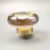 Manija de Latón de Lujo con Mango de Cristal, Pequeña Redonda de Color Champaña Transparente para Cajón, Gabinete de Zapatos, Puerta de Armario, Transfronterizo