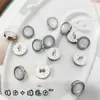 Botões vintage de metal turquesa multicoloridos para camisas, botões pequenos com bordas festonadas para suéteres, cardigãs de tricô, botões coloridos decorativos