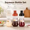 Botella para salsa de tomate picante con tapa antipolvo, botella para condimentos con escala de cinco orificios, botella para salsa de tomate para alimentos