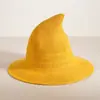 Sombrero de Bruja Hilo de Algodón Transfronterizo Europeo y Americano Sombrero de Bruja para Fiesta para Mujeres, Hombres y Niños Sombrero de Halloween Tejido Sombrero de Mago Puntiagudo