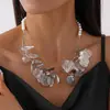 Collar Colgante Geométrico Irregular Transfronterizo Europeo y Americano Lujo Ligero Moda de Gama Alta Diseño Gargantilla Collar de Nicho para Mujeres