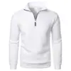 Moletom casual com meio zíper e gola alta, transfronteiriço, moderno, estiloso, simples, para o dia a dia, folgado, plus size, pulôver masculino de fleece
