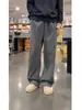 Pantalones de Chándal Gruesos con Forro Polar para Hombre para Otoño e Invierno, Textura de Espiga, Pantalones Casuales Rectos Holgados, Diseño de Espiga Moderno