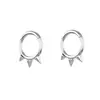 Directo de fábrica acero inoxidable 316L personalizado aretes de aro para nariz con punta joyería para piercing tendencia de moda forma de anillo