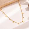 Collar de Acero de Titanio con Gota de Agua de Lujo Ligero para Mujer, Cadena para Clavícula con Sentido del Diseño Nicho, Nuevos Accesorios de Oro de 18K, Cadena de Lana