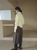 Pantalones de Traje Evertrue 50% Lana para Mujer 2025 Estilo Coreano Otoño e Invierno Pierna Ancha Sueltos Cepillados Cortos 68081