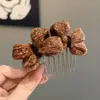 Peine de Pelo con Lazo de Lana Exquisito y Dulce Estilo Coreano para Mujer, Accesorio de Peinado Simple y Elegante para Moños, Nuevo Modelo 2026