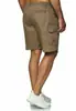 Calça Bermuda Cargo Masculina Nova de Vários Bolsos Transfronteiriça Shorts Cargo Masculino Solto para Esportes ao Ar Livre Calças Casuais Calça de Cinco Quartos