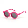 Gafas de Sol Redondas para Niños Moda Linda Personalidad Retro Moda Polarizadas Resistentes a los Rayos UV de Silicona