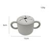 Taza de silicona abierta tipo pétalo de flor para snacks, doble asa, fácil de sostener, caja de snacks para bebé, taza de silicona para beber de aprendizaje creativo