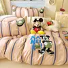 Conjunto de quatro peças de toalha Disney 100% algodão Classe A bordado escovado, lençol de cama 100% algodão, capa de edredom, lençol com elástico, conjunto de três peças para dormitório estudantil