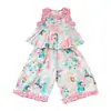 Conjunto de Encaje con Volantes de Mariposa para Niñas 2026 Nuevo Moda Coreana Elegante Conjunto de Dos Piezas para Niñas Pequeñas Moderno