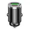 Nuevo Cargador de Coche Mini de Aleación de Aluminio Transfronterizo PD30W con Anillo de Tracción 100W Cargador de Coche Encendedor
