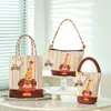 Bolsa de presente infantil para primeiro aniversário, bolsa caixa de presente para celebração de um mês de nascimento de bebê, caixa de doces para lembrancinha de festa de aniversário, bolsa portátil para doces
