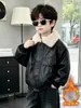 Ropa de Invierno para Niños Chaqueta de Cuero Forrada de Piel de Conejo Estilo Coreano Chaqueta de Motocicleta Gruesa Atractiva para Niños Ropa Exterior para Bebés y Niños Pequeños Comercio Exterior