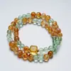 Pulsera de Cristal de Fluorita Verde Natural Juzhuo Xingchen para Mujer Versátil Cristal Amarillo Torre Moda Pulsera Blanqueadora Mayoreo