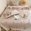 Conjunto de Quatro Peças de Colcha de Verão de Tencel 60S com Estampa de Urso de Desenho Animado Classe A Sensação Fresca Sedosa Colcha para Ar Condicionado de Jardim de Infância Lavável à Máquina