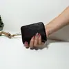 Bolsa de cartão de cor sólida PU de alta qualidade, textura de lichia, multi-cartão, grande capacidade, conjunto de cartões de identificação e carteira de motorista, pequena carteira de moedas para homens e mulheres