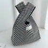 Bolso Chaleco Bolso Chaleco Bolso de Mano Tejido Casual Bolso de Mano Contraste de Color Ajedrez Bolso de Mano Coreano de Lujo Ligero