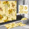 Cortina de Chuveiro Série Flores da Amazonia Impressão Digital Poliéster Impermeável e Resistente a Mofo Conjunto de Quatro Peças Novo Produto do Fabricante com Separação Seco e Úmido