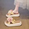 Pantuflas de Suela Gruesa para Mujer 2026 Verano Nuevo Estilo Coreano Gama Alta Florales Moda de Playa Sandalias de Exterior para Mujer