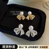 Pendientes de Encaje de Plata S999 con Lazo y Perlas para Mujer, Pendientes de Lujo Ligero de Gama Alta, Pendientes de Diseño Muy Bonitos y Elegantes