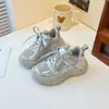 Tênis Dad Shoes Feminino Primavera e Outono Novo Malha Respirável Solado Macio Antiderrapante Tênis Infantil Estilo Princesa Floral Calçados Casuais