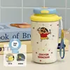 Nueva taza térmica y conservadora de frío, serie de pintura al óleo, un regalo para niños pequeños, portátil para uso en exteriores, taza de café moderna para estudiantes