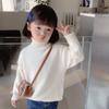 [En Stock] Suéter de Terciopelo de Una Pieza para Niñas Cuello Alto Ropa de Punto con Solapa para Niños Ropa para Niños Talla Pequeña y Mediana Estilo Occidental Versión Coreana 2025