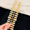 Flores Amarelas Pequenas de Verão 30 Peças Unhas Usáveis Feitas à Mão Puramente Feitas à Mão Contas de Vidro Olho de Gato Novo Estilo Manicure Pré-feita Unhas Usáveis