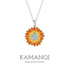 Chapado en Oro Real Diseño de Gama Alta Incrustado con Diamantes Girasol Cadena para Clavícula Collar para Mujer Lujo Ligero Nicho Joyería Transfronteriza Regalo