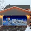 Cortina de Puerta de Garaje de Invierno y Navidad de Amazon Transfronteriza Tela de Fondo para Fiesta Festiva Banderín de Puerta Tela Colgante