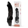 Manga Vibratoria Wolf Tooth para Pene con Control Remoto Inalámbrico para Hombres, Manga de Cristal Engrosada y Alargada con Diez Frecuencias de Vibración, Manga de Bloqueo de Semen