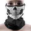 Guantes de Esqueleto de Horror Negro para Halloween Estampado de Calavera Turbante Mágico Variedad Bufanda a Prueba de Sol y Polvo