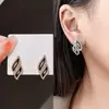 Aguja de Plata 925 Suministro de Puesto de Mercado Nocturno Pendientes Moda Femenina Asimétricos Populares Explosiones Japonesas y Coreanas Pendientes A