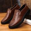Zapatos de Cuero para Hombre 2023 Otoño Nuevo Estilo Pierna Diarios Casuales Suela Suave Zapatos de Papá Planos para Adultos Mayores Zapatos de Cuero