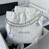 26 Bolsos Nuevos de Alta Gama con Cadena de Patrón de Diamantes Grandes de Piel Genuina 22Bolsa Bolsa de Basura Cruzada para Viajes Diarios Bolso Cubo para Mujer