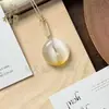 Pingente de Pedra Olho de Gato Colorido em Forma de Cabaça Joia Corrente para Clavícula de Cabaça Rosa Presente para Amigas Pingente de Boa Sorte