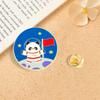Broche de distintivo de panda do dia nacional, desenho animado, bandeira nacional fofa, distintivo de panda astronauta, homenagem à pátria, lembranças