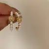 Aretes de Perla Rosa Barroca Franceses Suaves Simples Diseño Retro de Nicho Dulces Accesorios para Orejas Versátiles