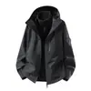 Chaqueta tres en uno estilo Luotuo para hombres y mujeres, abrigo exterior a prueba de viento e impermeable, ropa de montañismo para parejas, ropa de trabajo personalizada