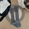 Meias de renda femininas outono e inverno meias branco puro costura botas meias jk meias acima do joelho algodão Lolita meias para panturrilha