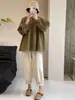 Blusa Fresca Estilo Japonés para Mujer, Camisa Tipo Muñeca de Pana Retro, Camisa de Manga Larga con Cuello Peter Pan Nueva Otoño e Invierno 2025