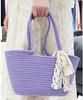 Bolsa de Algodão Tecida Grande Capacidade Bolsa de Ombro Litoral Vazada Bolsa de Mão Bolsa Feminina Transversal Tote Bag Corda de Algodão Palha Tecida