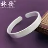 Pulseira de prata esterlina fosca 999 masculina e feminina feita à mão sob medida pulseira plana pulseira de prata esterlina gravação mais vendida