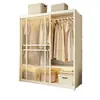 Guarda-Roupa de Aço para Quarto de Casa Guarda-Roupa de Porta de Correr Montagem Nova Cabideiro de Metal Armário para Guardar Roupas Armário de Armazenamento