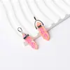 Venta Caliente Transfronteriza Resina Flor Fruta Columna Hexagonal Colgante Lentejuela Fabricante Bala de Doble Punta Collar Colgante Único Venta al por Mayor
